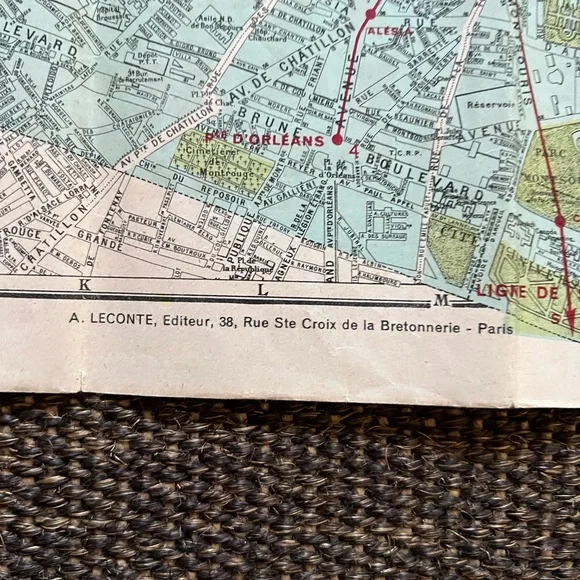 Beautiful map of Paris NewBo Paris monumental vintage - Picture 4 of 15